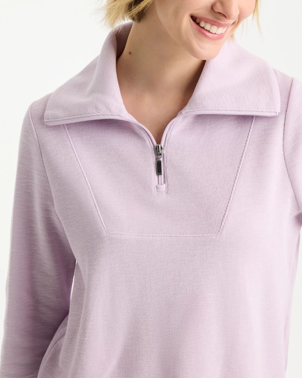 Zenergy® Beach Slub Half-Zip Pullover Top | Chico's